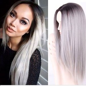 Grey Ombre Long Straight Wig